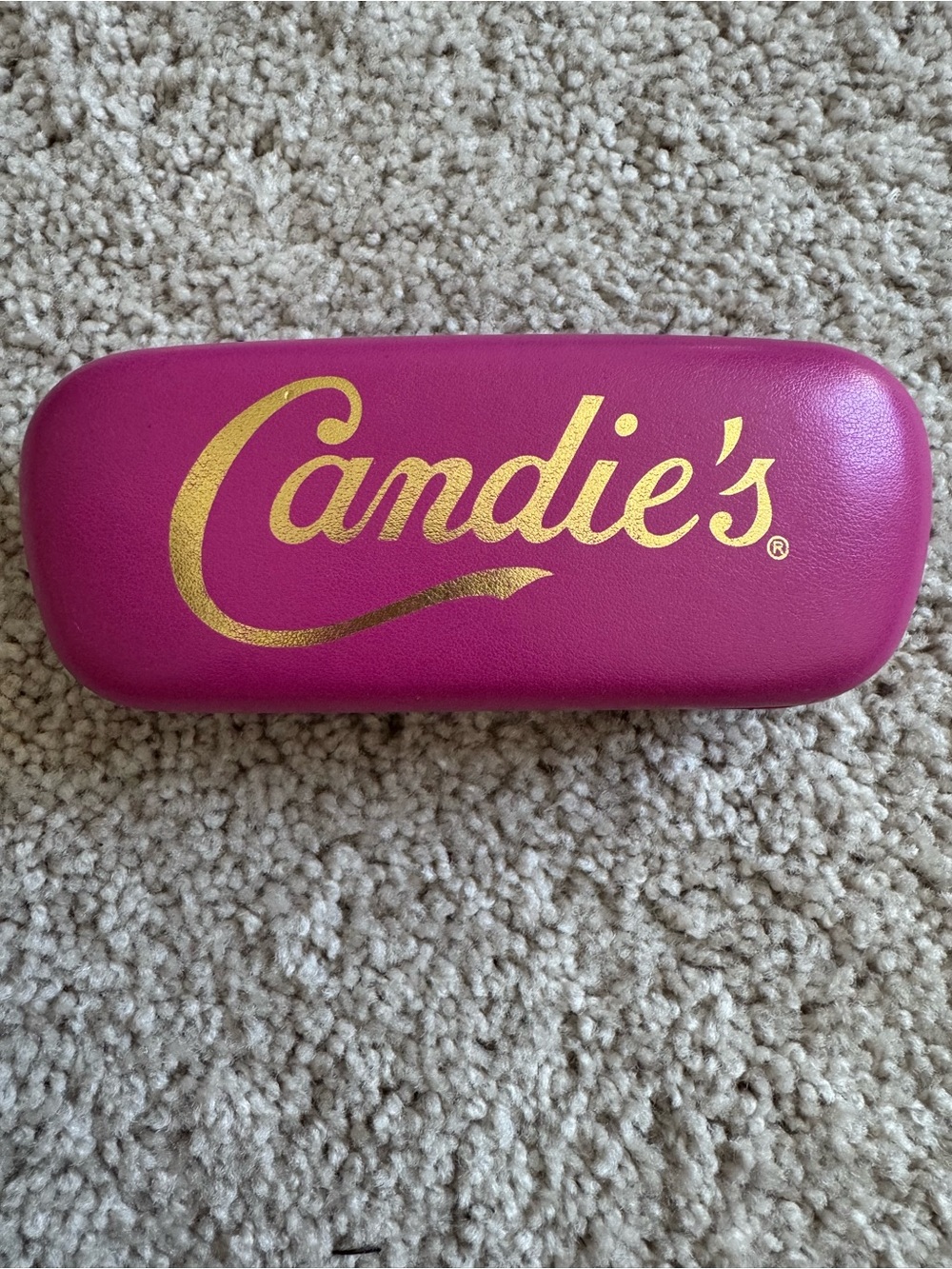 Candie's Hot Pink Eyeglass Case with Gold Script